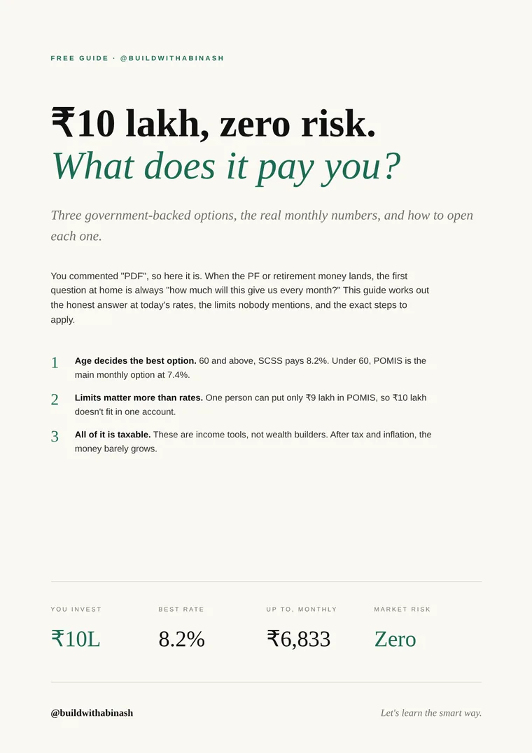 First page of the A monthly income from government schemes. guide